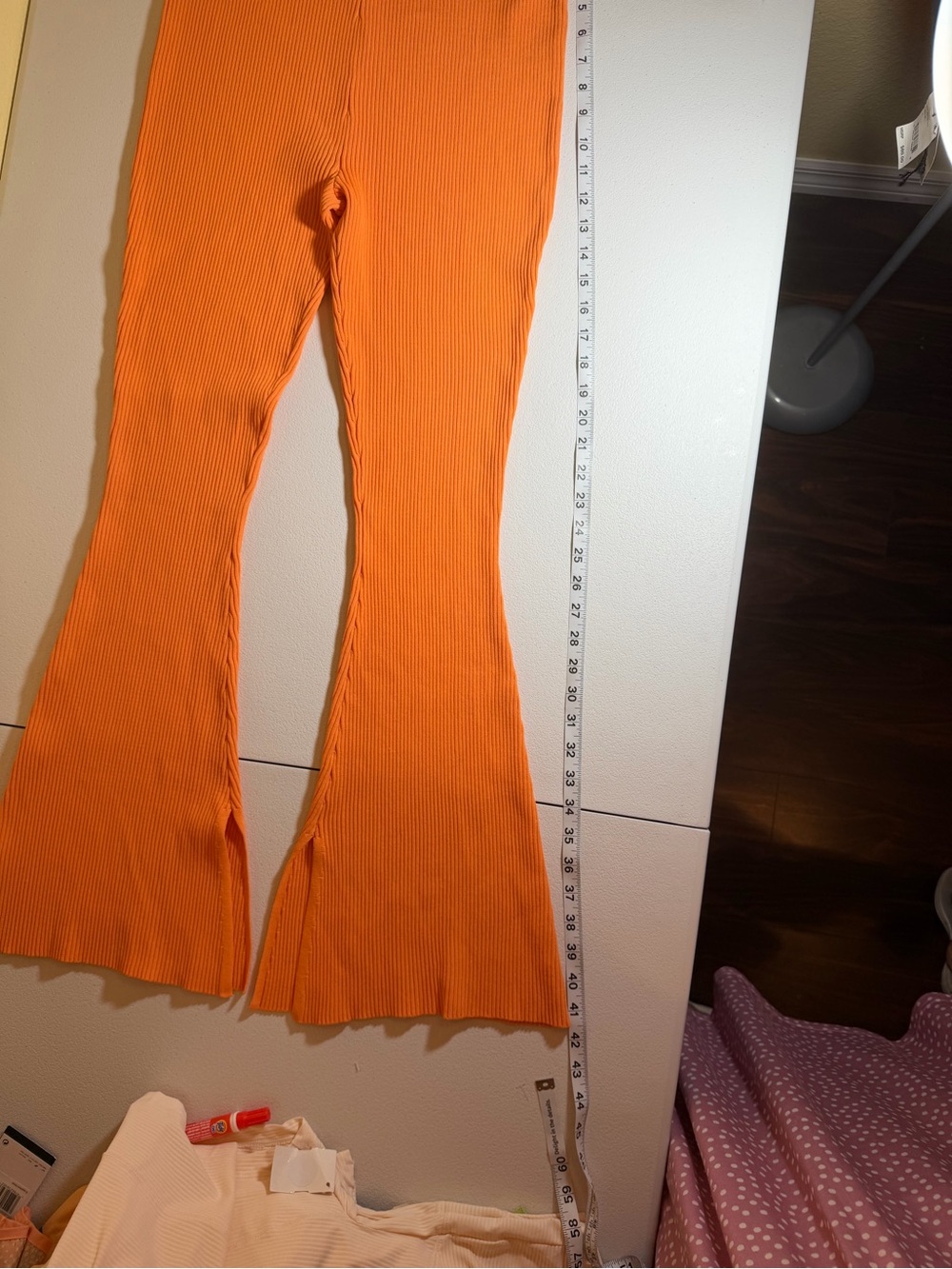 Royalty by Maluma Size Medium High-Rise Split-Slit Flare Pants in Orange - Picture 15 of 16